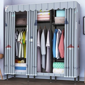 Simple cloth wardrobe fabric assembly household stainless steel tube thickened reinforced thickened steel frame storage cabinet
Simple cloth wardrobe fabric assembly household stainless steel tube thickened reinforced thickened steel frame storage cabinet