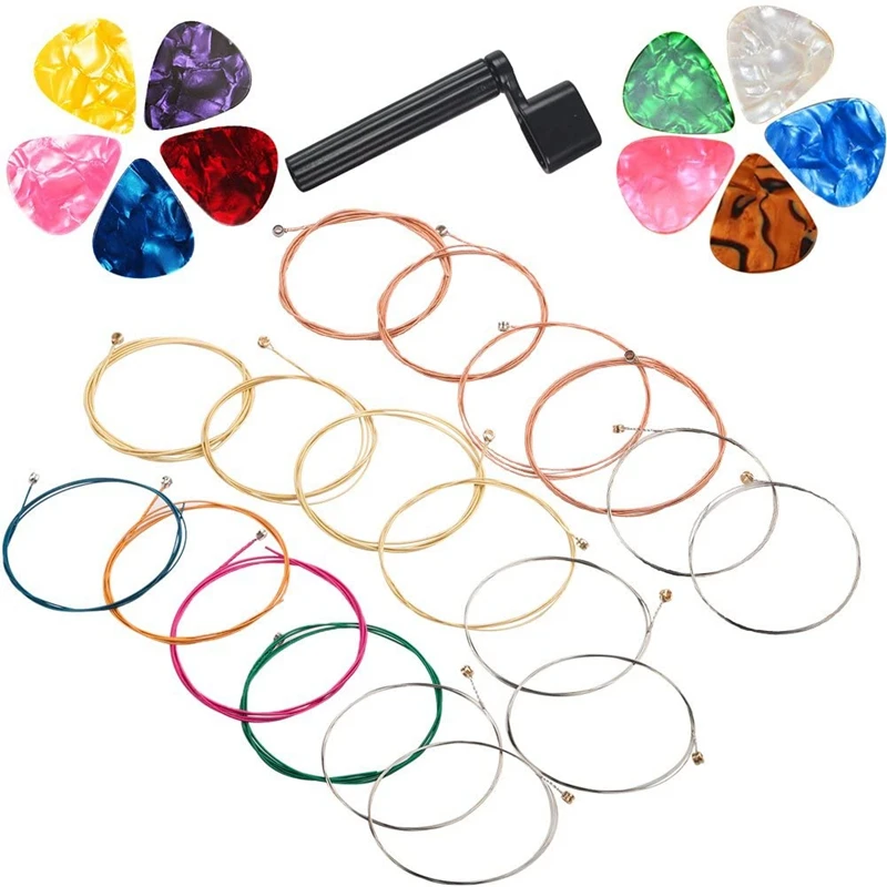 Guitar Strings Replacement Steel String with Guitar Peg Puller Bridge Pin Remover and Guitar Picks for Acoustic Guitar
Guitar Strings Replacement Steel String with Guitar Peg Puller Bridge Pin Remover and Guitar Picks for Acoustic Guitar