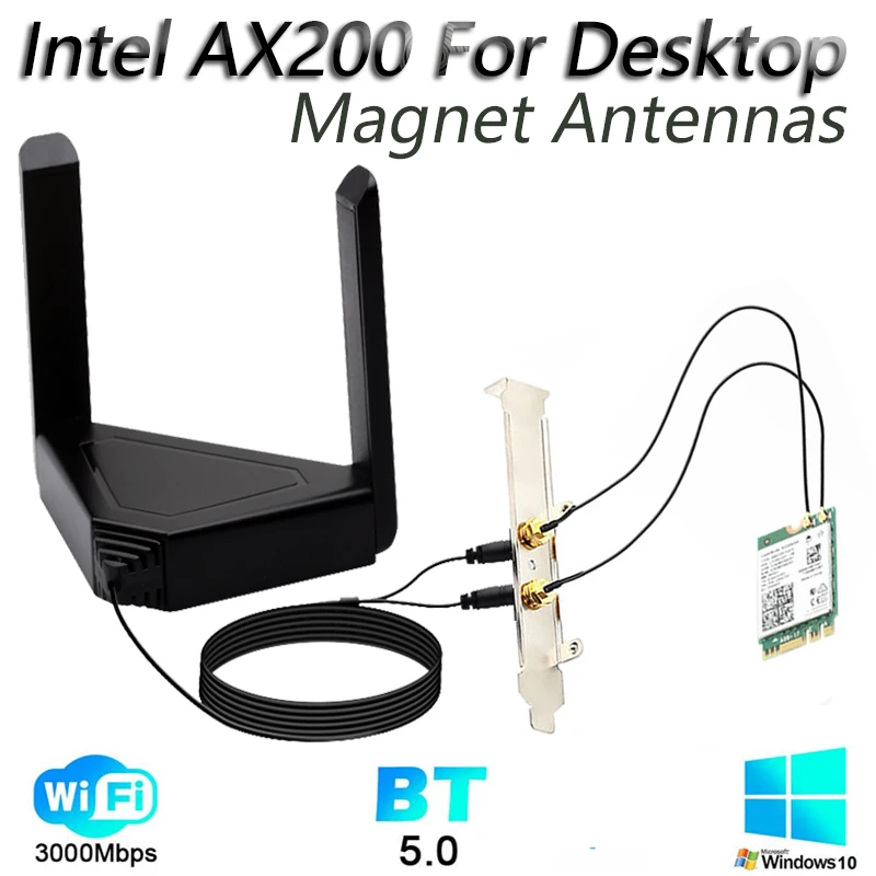 2400Mbps Wireless Network Wlan Card For Intel AX200 Wifi 6 Bluetooth 5.1 Desktop Kit M.2 AX200NGW 802.11ax Adapter For PC
2400Mbps Wireless Network Wlan Card For Intel AX200 Wifi 6 Bluetooth 5.1 Desktop Kit M.2 AX200NGW 802.11ax Adapter For PC