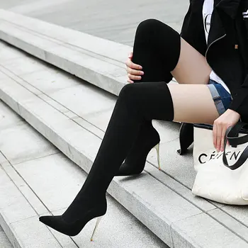 Sliver Leopard Black Sexy Stretch Thigh High Boots Stiletto Heels Womens Over the Knee Boots Pointed Toe Autumn Winter Shoes
Sliver Leopard Black Sexy Stretch Thigh High Boots Stiletto Heels Womens Over the Knee Boots Pointed Toe Autumn Winter Shoes