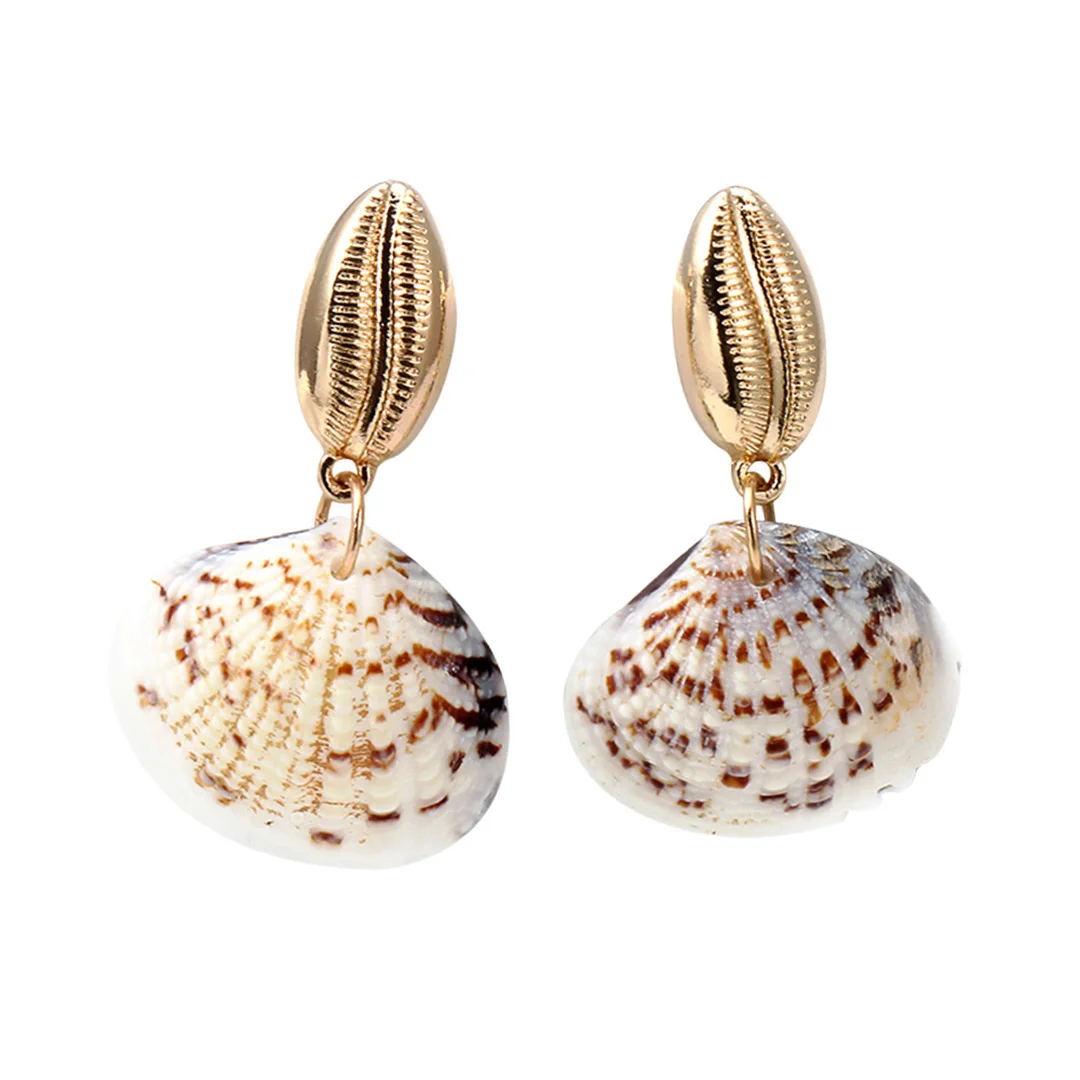 Punk Conch Shell Gold Earrings Bohemian Sea Natural Scallop Cowrie Shell Large Earring Charm Summer Ocean Jewelry For Women Girl
Punk Conch Shell Gold Earrings Bohemian Sea Natural Scallop Cowrie Shell Large Earring Charm Summer Ocean Jewelry For Women Girl