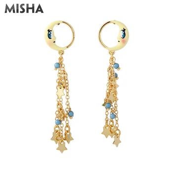 MISHA Fashion Earrings For Women Tassels Drop Stud Earrings Simulation Gems Moon Star Earring For Girls Ladies Gifts L947
MISHA Fashion Earrings For Women Tassels Drop Stud Earrings Simulation Gems Moon Star Earring For Girls Ladies Gifts L947