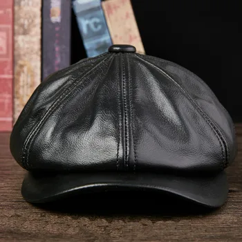 Fashion Pet Black Brown Newsboy Hats Men 2020 Genuine Cowskin Leather Octagonal Cap Male Fitted Vintage Duckbill Hats Beret Male
Fashion Pet Black Brown Newsboy Hats Men 2020 Genuine Cowskin Leather Octagonal Cap Male Fitted Vintage Duckbill Hats Beret Male