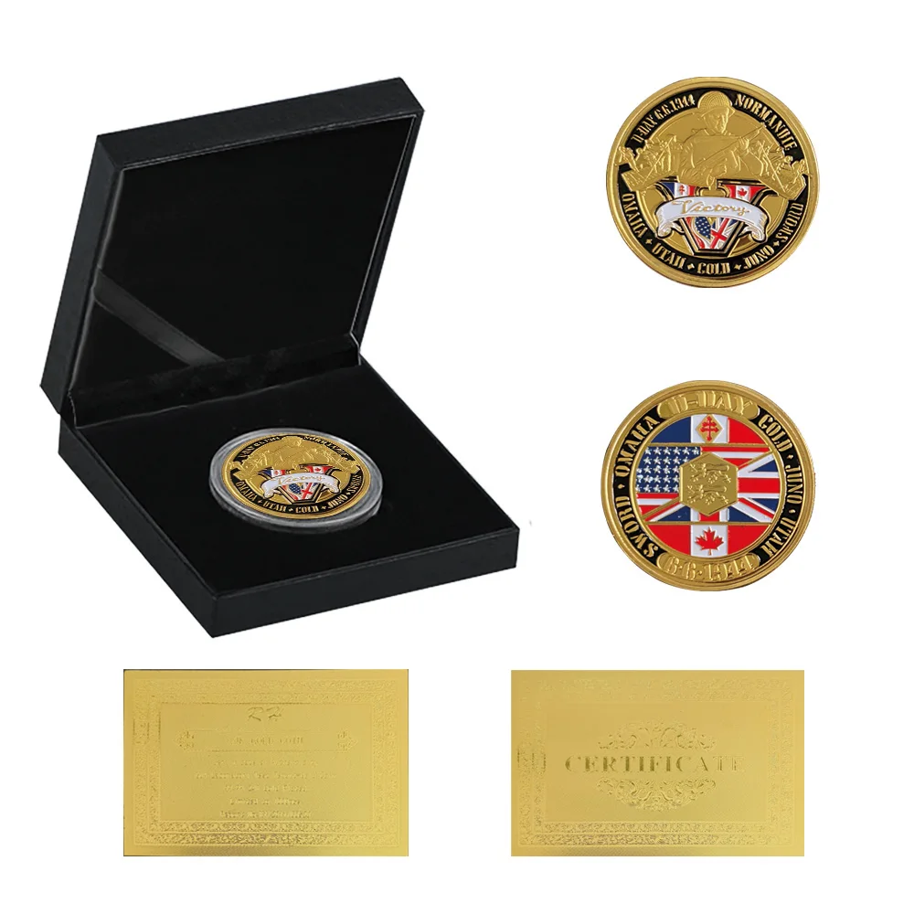 D-Day 6.6.1944 Gold Coin Victory Of Normandie Landing For Collect W/ Luxury Box
D-Day 6.6.1944 Gold Coin Victory Of Normandie Landing For Collect W/ Luxury Box