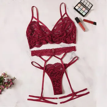 Black Lace Garter Sexy Lingerie Set Women Intimates 2020 Red See Through Bra And Thongs Female Underwear Set Stanik Damski 
Black Lace Garter Sexy Lingerie Set Women Intimates 2020 Red See Through Bra And Thongs Female Underwear Set Stanik Damski