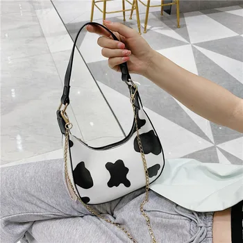 Cow Pattern Crescent Shape Design Shoulder Bags For Women 2020 New Small baguette Cute Cross body bag Travel Handbags Purse
Cow Pattern Crescent Shape Design Shoulder Bags For Women 2020 New Small baguette Cute Cross body bag Travel Handbags Purse