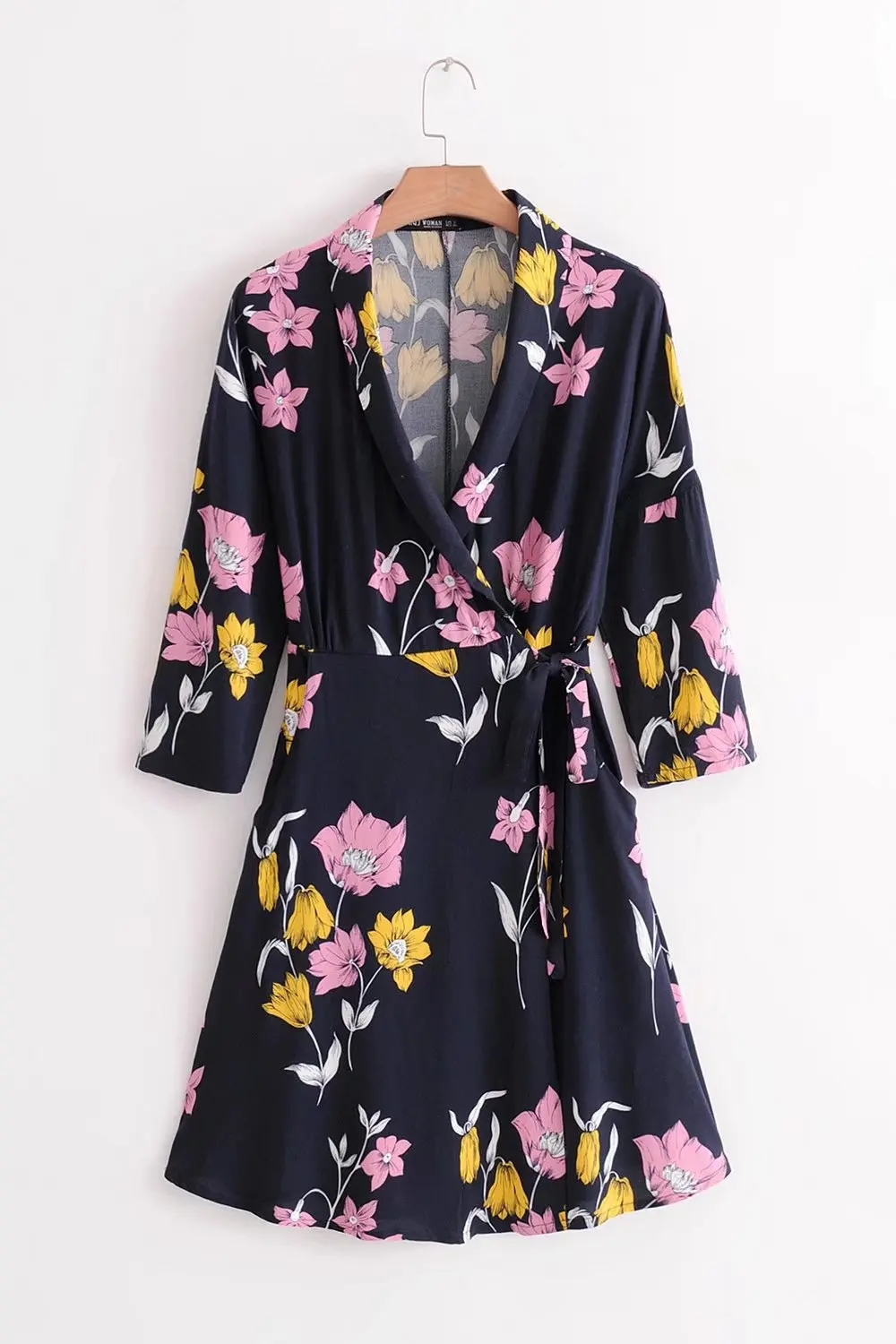 2018 Spring Europe And America WOMEN'S Dress V-neck Printed Wrap Dress 9858 
2018 Spring Europe And America WOMEN'S Dress V-neck Printed Wrap Dress 9858