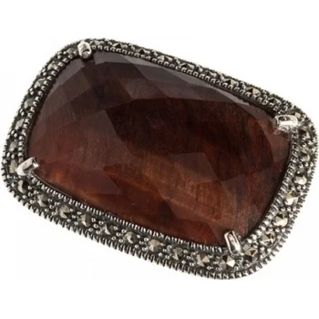 Yuk marcasite ring with Tiger Eye and marcasite from silver 
Yuk marcasite ring with Tiger Eye and marcasite from silver