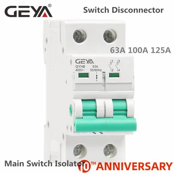 GEYA GYH8 Din Rail 2Pole Main Switch Function Disconnector Switch Isolator Circuit Breaker 400VAC DP Breaker
GEYA GYH8 Din Rail 2Pole Main Switch Function Disconnector Switch Isolator Circuit Breaker 400VAC DP Breaker