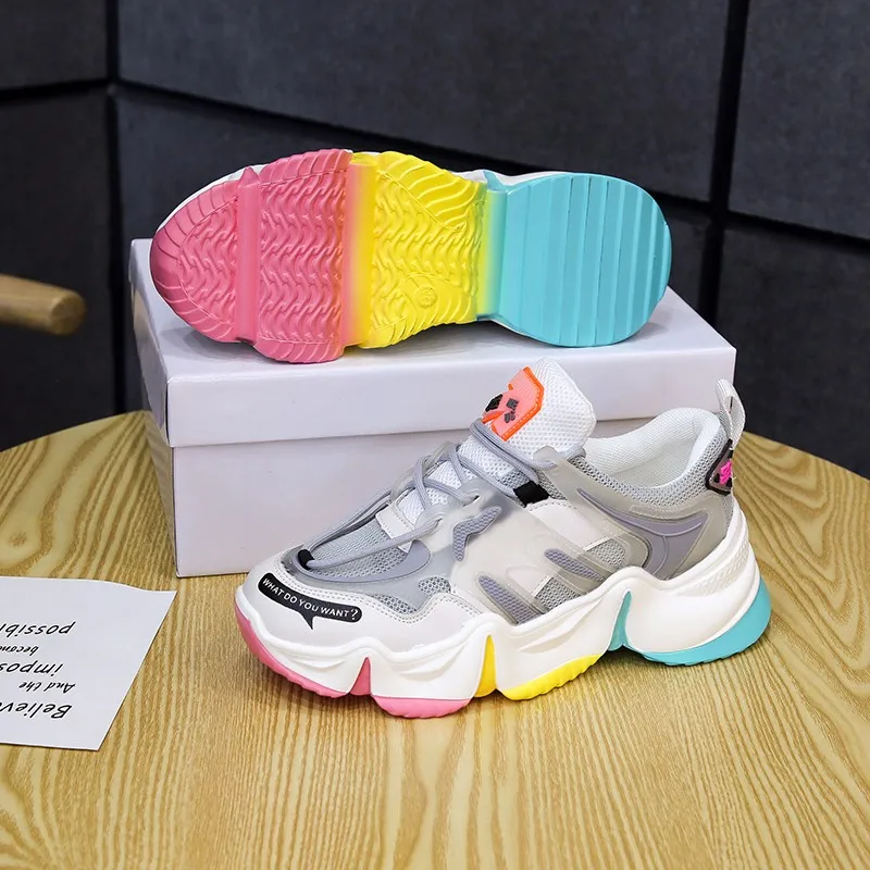 Women Platform Chunky Sneakers 5cm High Lace-up Casual Vulcanize Shoes Luxury Designer Old Dad Female Fashion Rainbow Sneakers
Women Platform Chunky Sneakers 5cm High Lace-up Casual Vulcanize Shoes Luxury Designer Old Dad Female Fashion Rainbow Sneakers