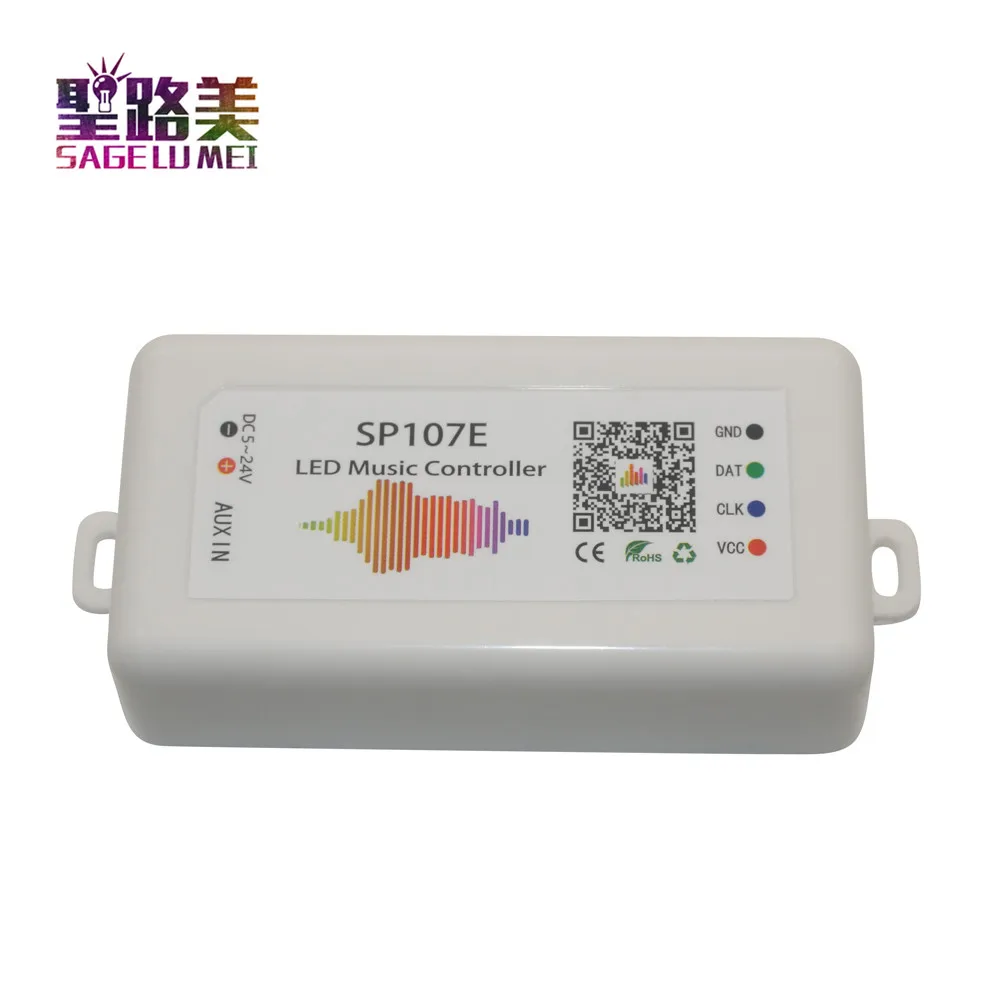 SP107E DC5 24V Bluetooth светодиодный музыкальный контроллер RGB SPI по телефону приложение