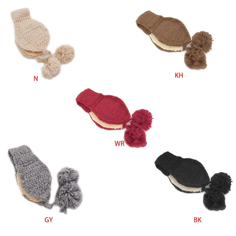 Children Girls Boys Crochet Knit Winter Hat Thicken Plush Lining Earmuff Solid Color Cute Pompom Ball Ear Warmer with Chin Strap
Children Girls Boys Crochet Knit Winter Hat Thicken Plush Lining Earmuff Solid Color Cute Pompom Ball Ear Warmer with Chin Strap