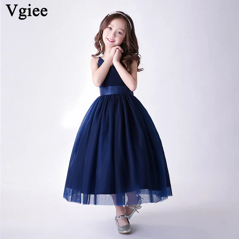 

Vgiee Girls Dress Kids Dresses for Girls Princess Dress for Age 4 To 10 Years Ankle-Length Mesh Sleeveless Dress CC588