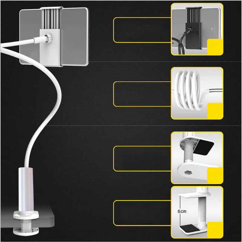 Universal 360 Degree Flexible Table Stand Mount Holder For iPhone iPad Tablets lazy IPad Stand mobile phone holder desk bed clip
Universal 360 Degree Flexible Table Stand Mount Holder For iPhone iPad Tablets lazy IPad Stand mobile phone holder desk bed clip
