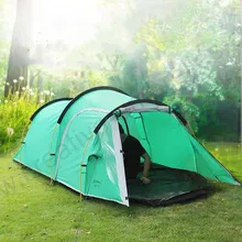 4-6 personnes double couches étanche à la pluie camping pliant auvents pêche abri solaire gonflable en plein air en fibre de verre tunnel tente(China)