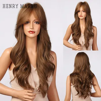 HENRY MARGU Long Wavy Tea Brown Ombre Synthetic Wigs with Bangs Natural Cosplay Hair Wigs For Women Heat Resistant Fiber
HENRY MARGU Long Wavy Tea Brown Ombre Synthetic Wigs with Bangs Natural Cosplay Hair Wigs For Women Heat Resistant Fiber
