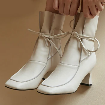 2020 Autumn New Fashion Women Boots Lace Up Square Toe Zipper High Quality Autumn Winter Boots Sexy Ladies Ankle Boots Female
2020 Autumn New Fashion Women Boots Lace Up Square Toe Zipper High Quality Autumn Winter Boots Sexy Ladies Ankle Boots Female