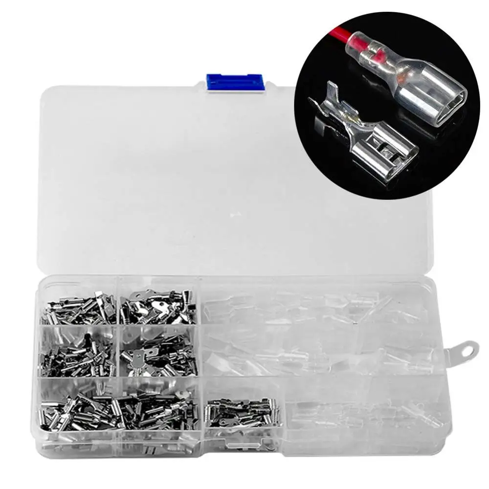 180-600PCS Female Wire CrimpTerminal Spade Connectors Kit Assortment Car Auto Motorcycle Terminals Male 2.8MM/4.8MM/6.3MM
180-600PCS Female Wire CrimpTerminal Spade Connectors Kit Assortment Car Auto Motorcycle Terminals Male 2.8MM/4.8MM/6.3MM