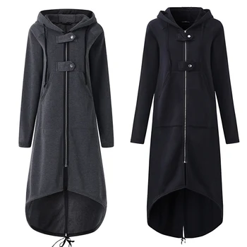 Women Autumn Overcoat Zipper Cotton Hooded Long Sleeves Female Windbreaker Plus Size EIG88 
Women Autumn Overcoat Zipper Cotton Hooded Long Sleeves Female Windbreaker Plus Size EIG88