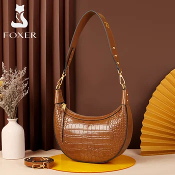 Foxer Fashion Week Crescent bag for Ladies Retro Cow Leather Women Shoulder Bag Stylish Half Moon Messenger Bag High Quality
Foxer Fashion Week Crescent bag for Ladies Retro Cow Leather Women Shoulder Bag Stylish Half Moon Messenger Bag High Quality