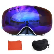 

Benice double Layers UV anti-fog lens Men ski goggles big spherical skiing snowboarding snow glasses Eyewear 3100 Set case