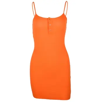 Women Neon Orange Green Spaghetti Strap Button Up Bodycon Party Club Mini Dress
Women Neon Orange Green Spaghetti Strap Button Up Bodycon Party Club Mini Dress