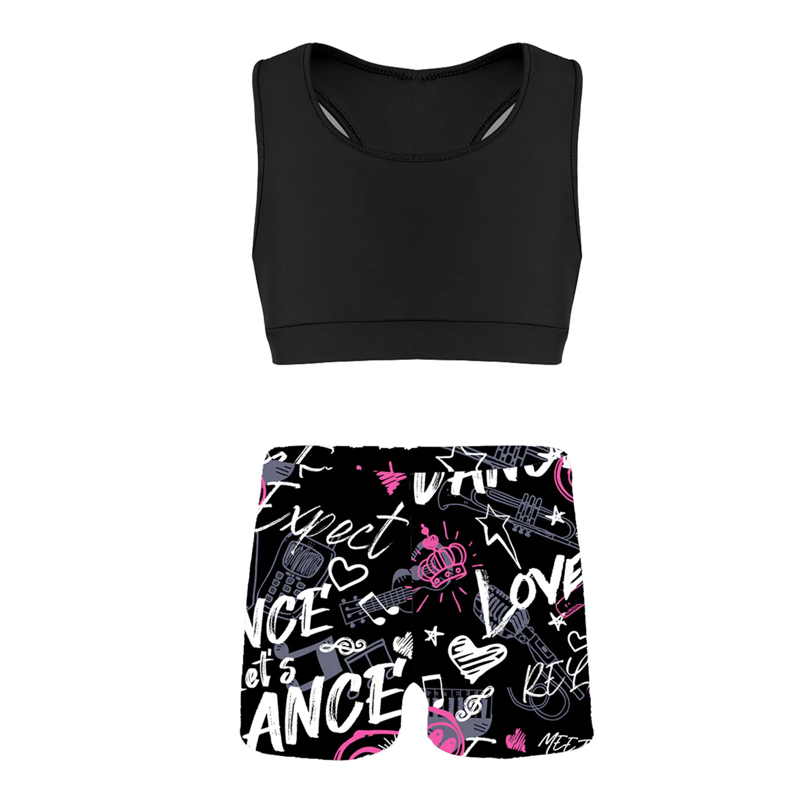 Kids Girls Gymnastics & Dancewear Outfit Digital Print Sleeveless Tanks Crop Top with Shorts for Workout Sports Tracksuits
Kids Girls Gymnastics & Dancewear Outfit Digital Print Sleeveless Tanks Crop Top with Shorts for Workout Sports Tracksuits