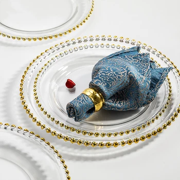 Main Dish Western Tableware Gold beads Inlay Edge Glass Food Serving Plate Fruit Cake Salad Tray Meal Pasta Storage Container
Main Dish Western Tableware Gold beads Inlay Edge Glass Food Serving Plate Fruit Cake Salad Tray Meal Pasta Storage Container