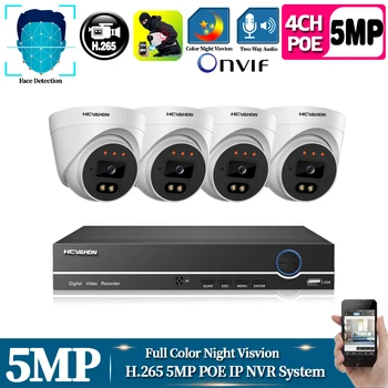 5MP NVR Kit 4CH POE Camera System Two-way Audio Color Night Vision IP Camera Outdoor CCTV Security Video Surveillance System Set 
5MP NVR Kit 4CH POE Camera System Two-way Audio Color Night Vision IP Camera Outdoor CCTV Security Video Surveillance System Set