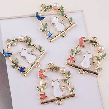 10Pcs/lot Enamel Alloy Beautiful Stars Moon Cat Charms Metal Pendants DIY Jewelry Findings
10Pcs/lot Enamel Alloy Beautiful Stars Moon Cat Charms Metal Pendants DIY Jewelry Findings