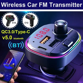 Car v5.0 bluetooth FM Transmitter Wireless Handsfree Audio Receiver Auto MP3 Player RGB Colors 3.1A Dual USB Type-C Fast Charger
Car v5.0 bluetooth FM Transmitter Wireless Handsfree Audio Receiver Auto MP3 Player RGB Colors 3.1A Dual USB Type-C Fast Charger