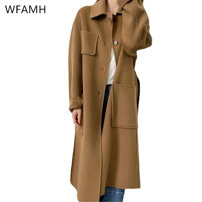 2021 New Autumn And Winter Wool Coat Lapel Single-breasted Fashion Loose Woolen Coat Female Long Section Polyester Full Solid
2021 New Autumn And Winter Wool Coat Lapel Single-breasted Fashion Loose Woolen Coat Female Long Section Polyester Full Solid