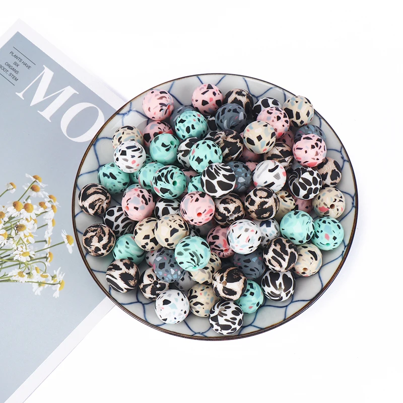 50Pcs/Lot Leopard Camo Silicone BeadsTeething 12mm Loose Beads Baby Teether BPA Free DIY Necklace Pacifier Chain for Baby
50Pcs/Lot Leopard Camo Silicone BeadsTeething 12mm Loose Beads Baby Teether BPA Free DIY Necklace Pacifier Chain for Baby