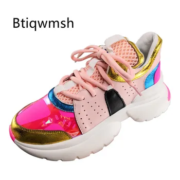 2019 Real Leather Sneakers Women Round Toe Mixed Color Mesh Breathable Thick Bottom Running Shoes Woman Fashion Casual Shoes
2019 Real Leather Sneakers Women Round Toe Mixed Color Mesh Breathable Thick Bottom Running Shoes Woman Fashion Casual Shoes