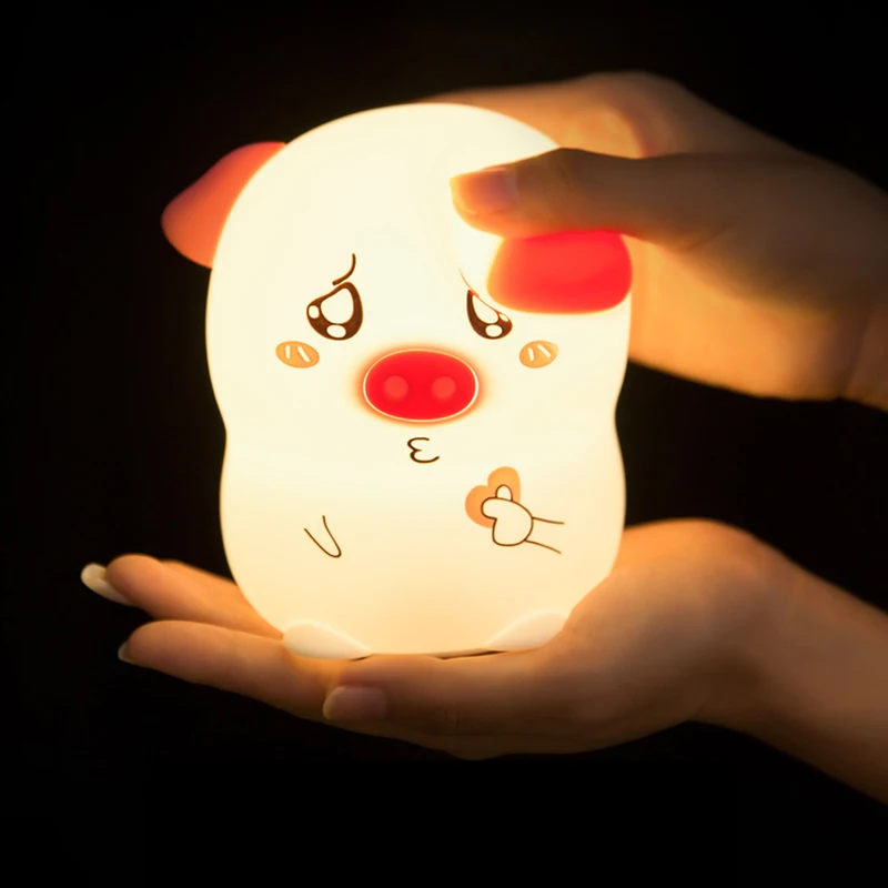 Silicone cute than heart pigs light 7 color LED night light bedside lamp usb charging atmosphere night light
Silicone cute than heart pigs light 7 color LED night light bedside lamp usb charging atmosphere night light