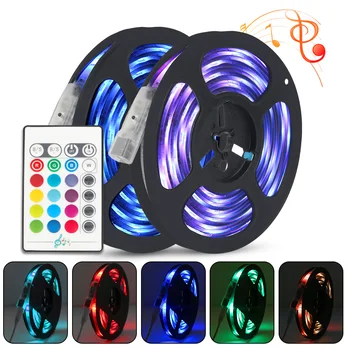 

RGB 2M/5M DC5V USB Music Led Strip lamp 5050 Light Strip Rgb Light Color Changing With Music Ip65 Waterproof Led String #