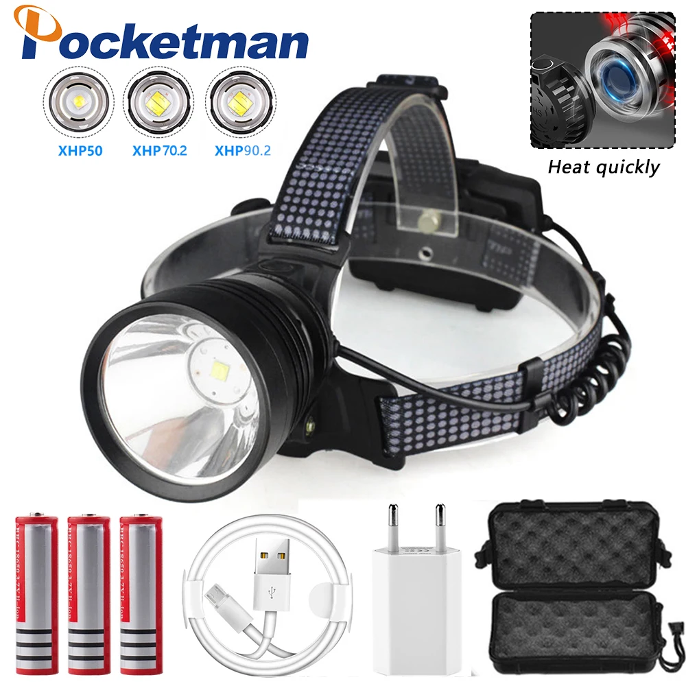 Xhp90.2 Led Headlamp Built-in Cooling Headlight XHP70 Zoom high power fishing headlamp torch led Headlight Camping
Xhp90.2 Led Headlamp Built-in Cooling Headlight XHP70 Zoom high power fishing headlamp torch led Headlight Camping