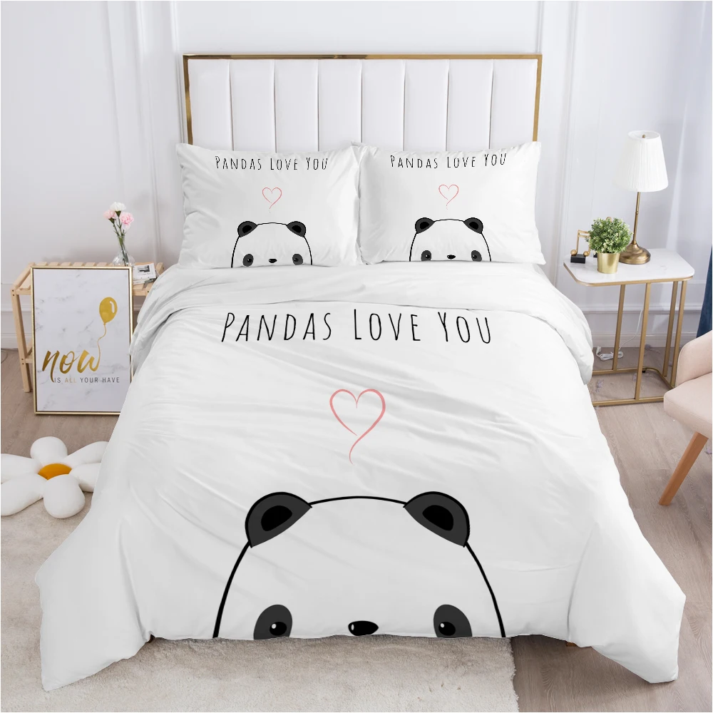 

Children Bedding set for Kids Baby Child Girls boy140x200 Single Quilt/Comfortable/Duvet Cover Set Bed Linens Cute panda