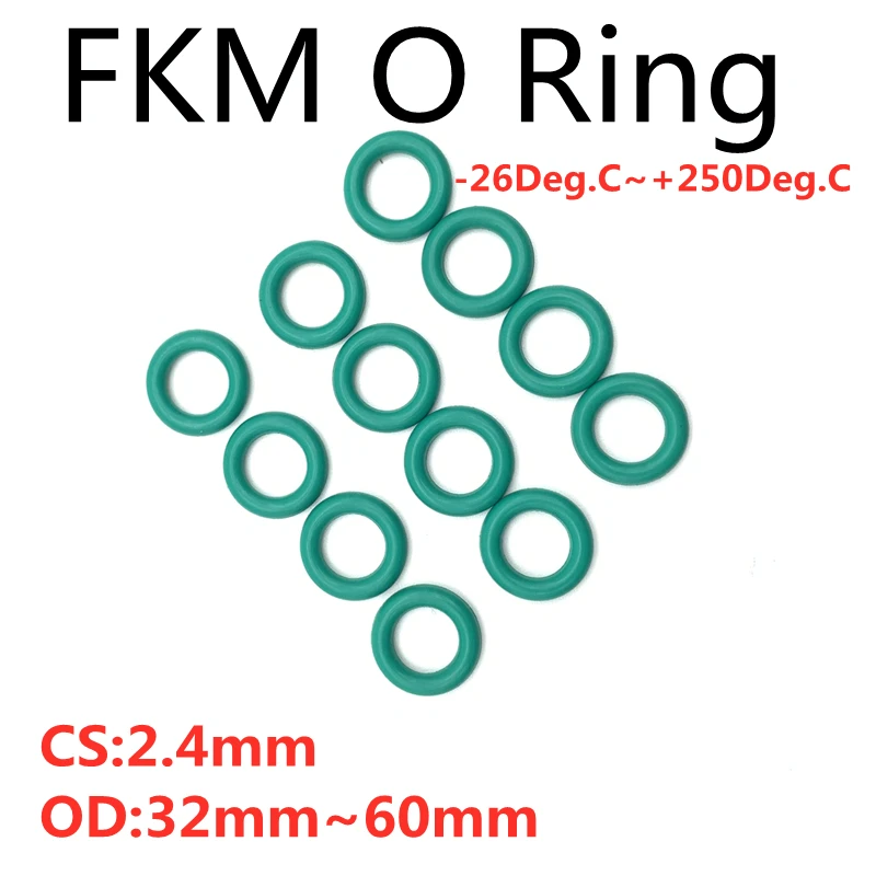 50Pcs FKM Fluorine Rubber O Ring Sealing Gaskets CS 2.4mm OD 32mm ~ 60mm Insulation Oil High Temperature Resistance Green Washer
50Pcs FKM Fluorine Rubber O Ring Sealing Gaskets CS 2.4mm OD 32mm ~ 60mm Insulation Oil High Temperature Resistance Green Washer
