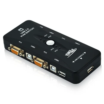 KVM Switcher 4 Port USB 2.0 VGA switch Box 1920 X 1440 Connects Printer Keyboard Mouse Monitor USB 2.0 KVM Switch
KVM Switcher 4 Port USB 2.0 VGA switch Box 1920 X 1440 Connects Printer Keyboard Mouse Monitor USB 2.0 KVM Switch