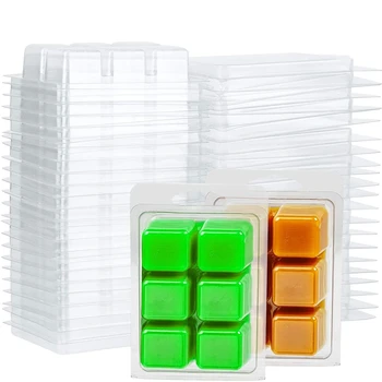 100 Packs Wax Melt Clamshells Molds Square, 6 Cavity Clear Plastic Cube Tray for Candle-Making & Soap
100 Packs Wax Melt Clamshells Molds Square, 6 Cavity Clear Plastic Cube Tray for Candle-Making & Soap