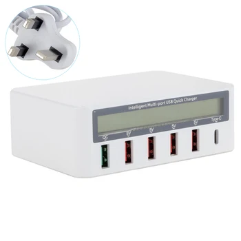SOONHUA Multi-Port Charger USB Smart Quick Charging 3.0 Type-C Charger LCD Voltage Current Display Chargers With Power Cord
SOONHUA Multi-Port Charger USB Smart Quick Charging 3.0 Type-C Charger LCD Voltage Current Display Chargers With Power Cord