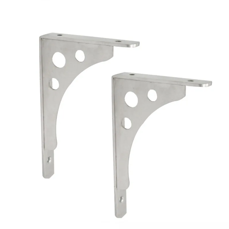 

2Pcs 6 Inches Thick Stainless Steel Triangular Bracket Metal Support Bench Table Wall Mounted Shelf Brackets Support Tripod Rack