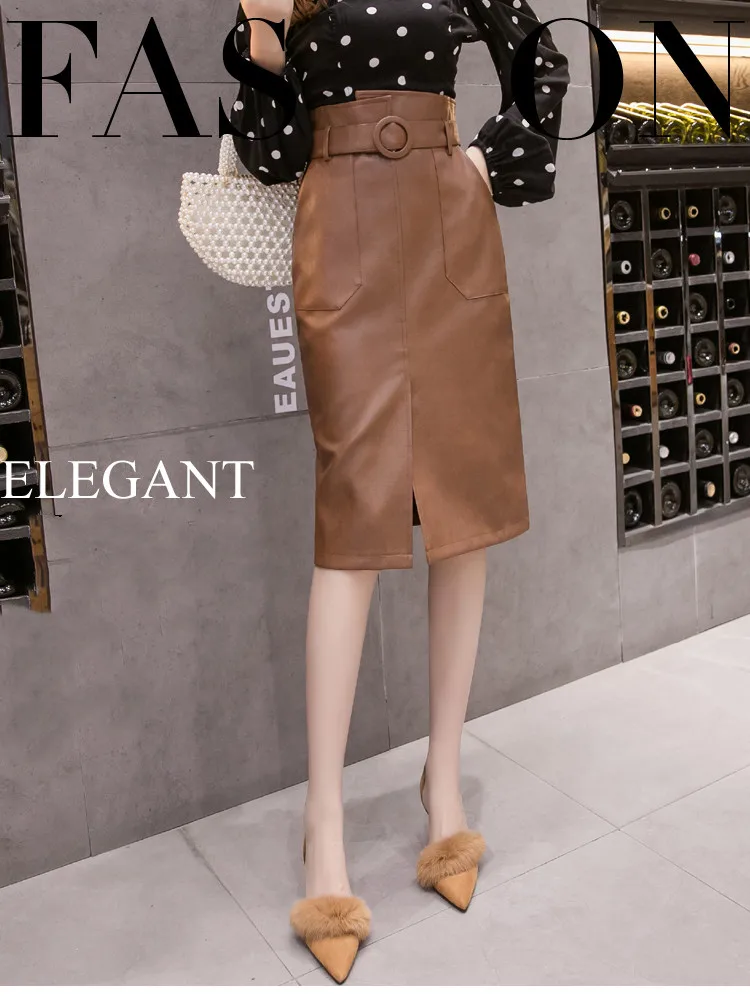 JUJULAND woman skirts PU elegant style high waists line skirt with a belt high quality winter new arrivals skirts PU 9191
JUJULAND woman skirts PU elegant style high waists line skirt with a belt high quality winter new arrivals skirts PU 9191
