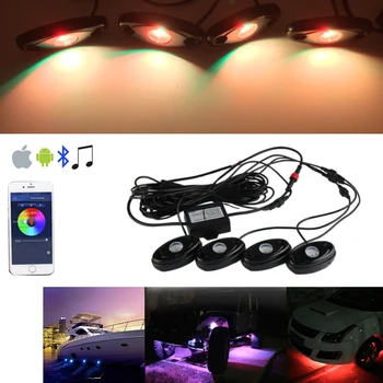 Remote multi-color neon LED light kit with Bluetooth controller 4 RGB LED rock lights for timed music mode decorotive lamp
Remote multi-color neon LED light kit with Bluetooth controller 4 RGB LED rock lights for timed music mode decorotive lamp