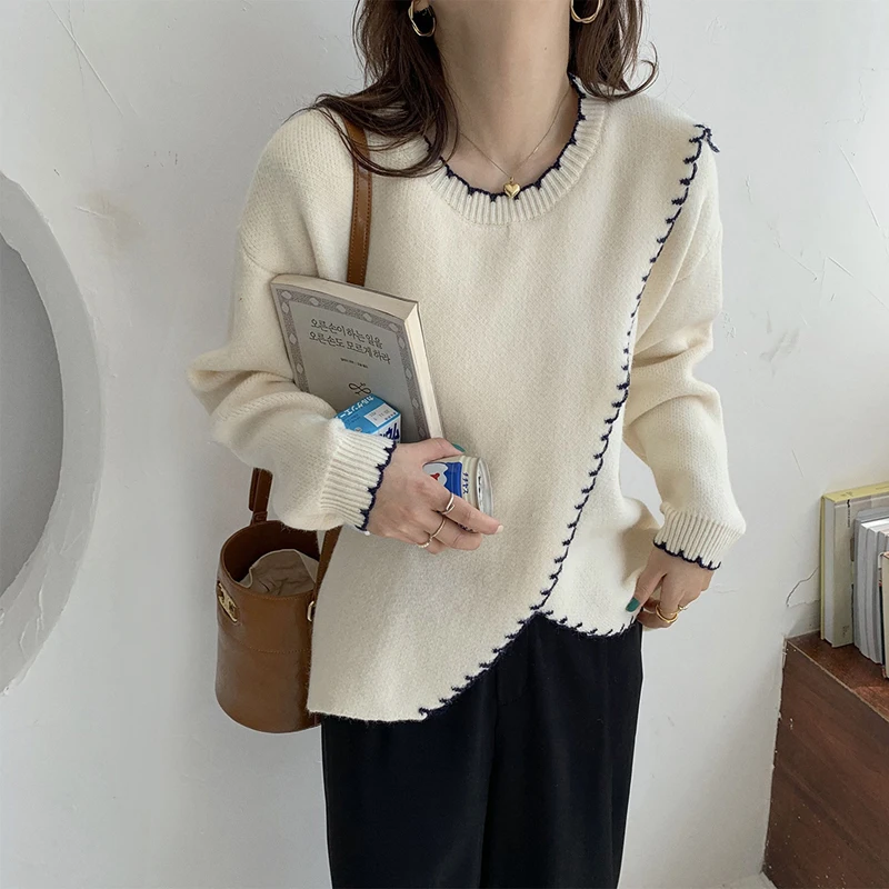 Comelsexy Chic Women Fashion Retro O-Neck Knitwear Sweater Elegant Split Loose Casual 2020 Solid Soft Korean Pullovers Tops
Comelsexy Chic Women Fashion Retro O-Neck Knitwear Sweater Elegant Split Loose Casual 2020 Solid Soft Korean Pullovers Tops