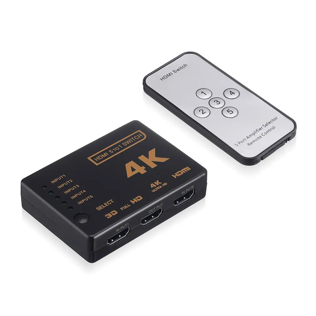 1 Set 5 Port Uhd 3D 4K 1080P Hdmi Splitter Switch Selector Switcher Hub Ir Remote Hdtv Hub Infrared Remote
1 Set 5 Port Uhd 3D 4K 1080P Hdmi Splitter Switch Selector Switcher Hub Ir Remote Hdtv Hub Infrared Remote