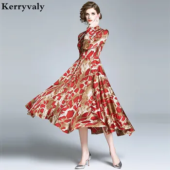 Women Silk Slim-Fit Retro Printed Midi Dress Vestidos Casual Mujer 2020 Long Sleeve Yellow Runway Party Dress Ropa Mujer K8605
Women Silk Slim-Fit Retro Printed Midi Dress Vestidos Casual Mujer 2020 Long Sleeve Yellow Runway Party Dress Ropa Mujer K8605