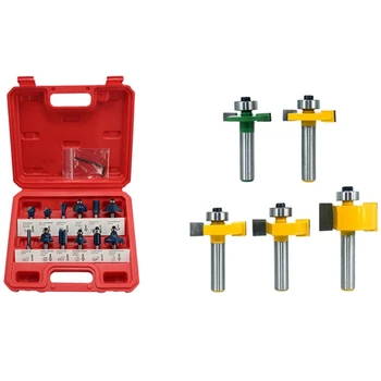 5Pcs 8Mm Shank T Slot Router Bit with Bearing & 1 Set 1/4 Router Bits Set Carbide Router Bit Cutter Set for Wood
5Pcs 8Mm Shank T Slot Router Bit with Bearing & 1 Set 1/4 Router Bits Set Carbide Router Bit Cutter Set for Wood