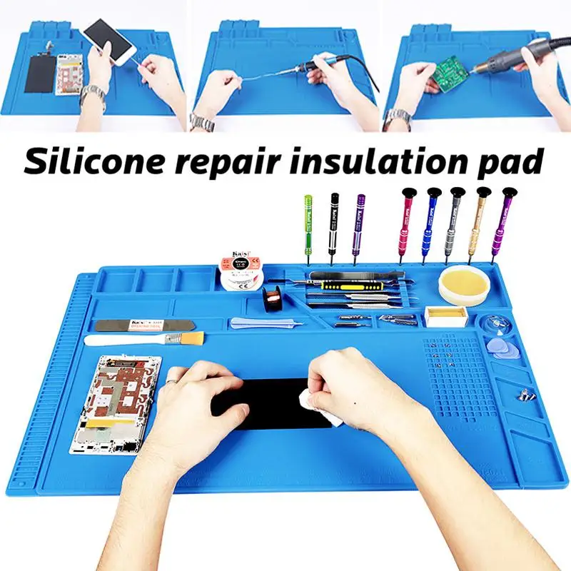 Large Size Soldering Mat With Magnetic Repair Silicone Work Mat For Electronics Computer Phone DIY Welding Tool Silicone Mat
Large Size Soldering Mat With Magnetic Repair Silicone Work Mat For Electronics Computer Phone DIY Welding Tool Silicone Mat